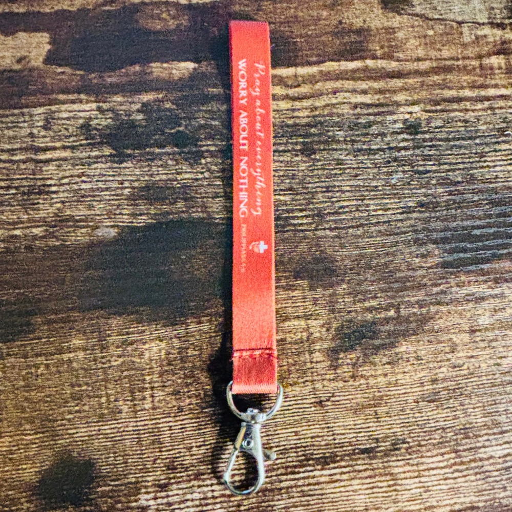 Christian Wristlet Keychain Philippians 4:6 Scripture Pray About Everything